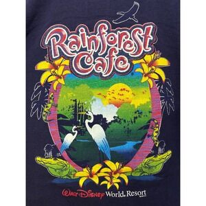Disney World Rainforest Cafe Mens T-Shirt Resort Navy Blue Graphic XXL Vintage